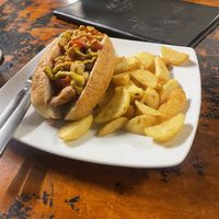 Mexican hotdog + home cooked chips  at Filthy Vegan in Ho Chi Minh City
