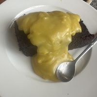 Brownie with custard  at Filthy Vegan in Ho Chi Minh City