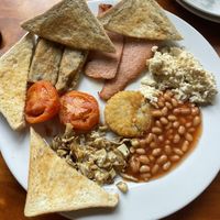English breakfast 50/50 peas and beans  at Filthy Vegan in Ho Chi Minh City