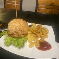 No frills burger   at Filthy Vegan in Ho Chi Minh City