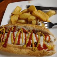 Chili cheese dog. Fries/chips at Filthy Vegan in Ho Chi Minh City