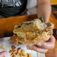 Facon bacon burger with fries at Filthy Vegan in Ho Chi Minh City