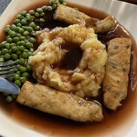 Bangers‘n‘mash (really good!)   at Filthy Vegan in Ho Chi Minh City