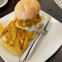 Curry burger at Filthy Vegan in Ho Chi Minh City