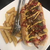 mexi dog and fries! at Filthy Vegan in Ho Chi Minh City
