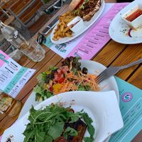 Lasagna and Gyros Sandwich at Green Flamingo in Innsbruck
