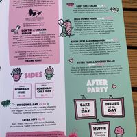 Menu  at Green Flamingo in Innsbruck