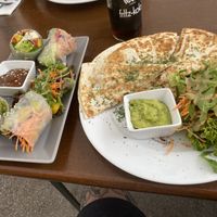 Summer rolls and quesadillas starters  at Green Flamingo in Innsbruck