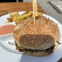 Vegan burger  at Green Flamingo in Innsbruck