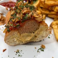 Hot dog at Green Flamingo in Innsbruck