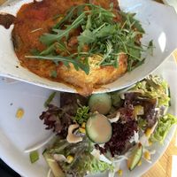 Veggie Lasagna with side salad  at Green Flamingo in Innsbruck