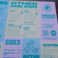 Menu at Green Flamingo in Innsbruck