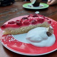 Himbeer nuss kuchen at Green Flamingo in Innsbruck