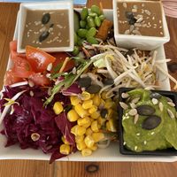 Buddy bowl with peanut sauce  at Green Flamingo in Innsbruck