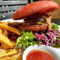 Mouthwatering burger at Green Flamingo in Innsbruck