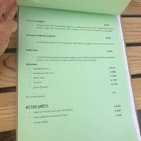 Menu  at Green Flamingo in Innsbruck