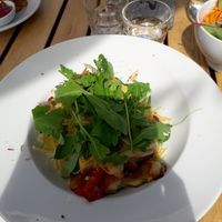 Vegan lasagne at Green Flamingo in Innsbruck