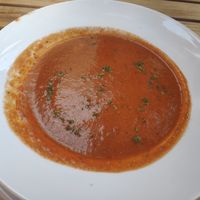Vegetable soup at Green Flamingo in Innsbruck