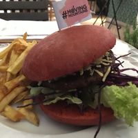 Flamingo burger at Green Flamingo in Innsbruck