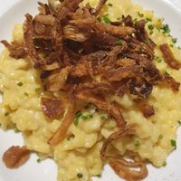 March special: Käsespätzle! Yummy! at Green Flamingo in Innsbruck