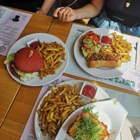 Hot Dog, Burger and Lasagna at Green Flamingo in Innsbruck