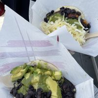 One vegan, one veggie.  at Arepa Republic - Food Truck in Geneva