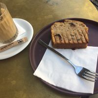 cold capuccino + banana bread at Man Versus Machine Coffee Roasters in Munich