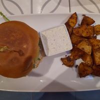 Vegan cheeseburger at VEGA - Alamo in Madrid