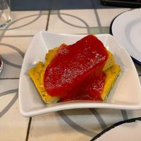I think this was polenta but they gave it to us for free, as a welcome gift! Delicious. at VEGA - Alamo in Madrid