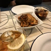 Two vermouths and an eggplant tapas (on the house)  at VEGA - Alamo in Madrid