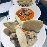 Paté de coliflor, muhammara y mutabal  at VEGA - Alamo in Madrid