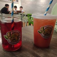 Roselle tea and watermelon juice at JanxDen Greenlife Cafe in Penang
