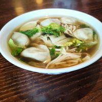 Vegan wonton soup at Aroma Cafe in Fort William