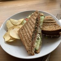 Vegan haggis and tofu house sandwich at Aroma Cafe in Fort William