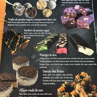 Menu at Justo en la Esquina in Santiago