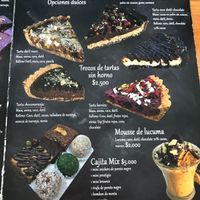 Menu at Justo en la Esquina in Santiago