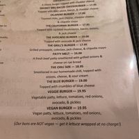 Menú   at The Grill in Lone Pine