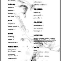 Menu at Nara Lounge in Hurstville