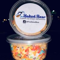 Vegan chocolate chip cookie, vegan chocolate chip ice cream and fruiti pebble sandwich at The Baked Bear in Tempe