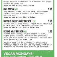 Burger choices at BrewDog in Birmingham