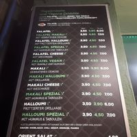 Veg*n menu at Orient Falafel in Berlin