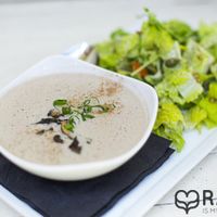 Raw mushroom soup at SunCafe in Studio City
