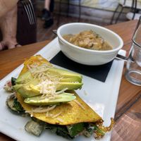 Brunch omelette with mashed potatoes  at SunCafe in Studio City