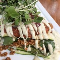 Raw Vegan Lasagna with Kale salad at SunCafe in Studio City