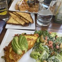 Breakfast plate and breakfast omelette with just egg  at SunCafe in Studio City
