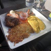 breakfast plate w hashbrowns and french toast  at SunCafe in Studio City