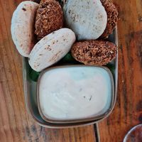 Small pita with falafel and vegan tzaziki at Tapasbar Plan B in Breda
