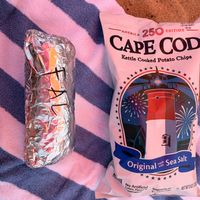 Full wrap with chip bag for size comparison   at Cook's Café in Nantucket