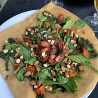 Beetroot hummus gallet at Creperie & Logi in Aare