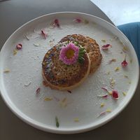 Beautiful presented crumpets at Sensory and Rye in Hereford